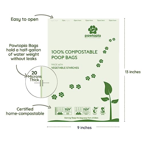 Pawtria Home Compostable Dog Poop Bag Rolls (240 Count (Pack of 1) / Rolls only)