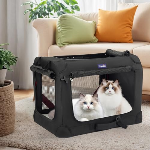Large Cat Carrier for 2 Cats (Black / 24.0"L x 17.0"W x 17.0"H)
