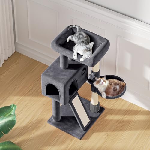 36 Inch Cat Tree with Condo (Smoky Grey / 36 Inch with Condo)