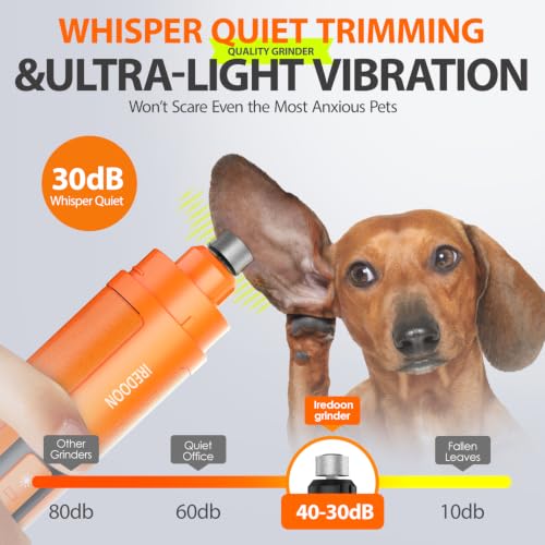 Dog Nail Grinder with 4 LED Lights (Orange)