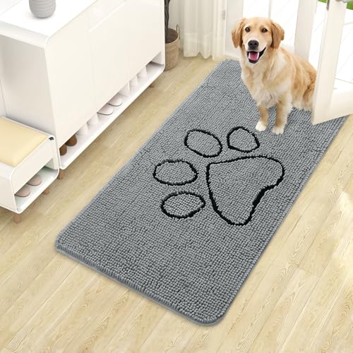 Dog Door Mat for Muddy Paws 40x24 (Grey / 40" X 24")