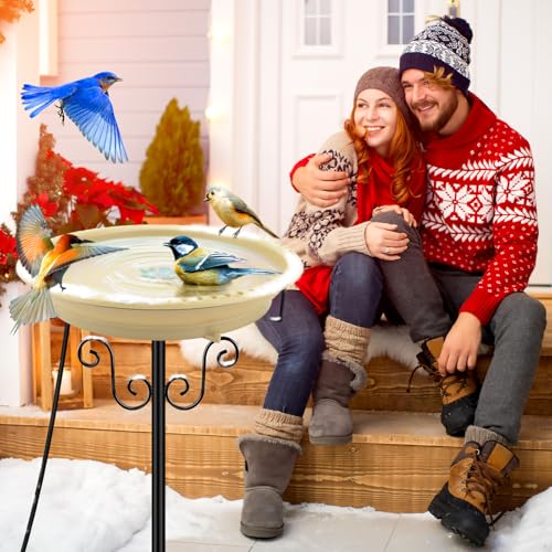 Heated Bird Bath for Outdoors Winter (Khaki)