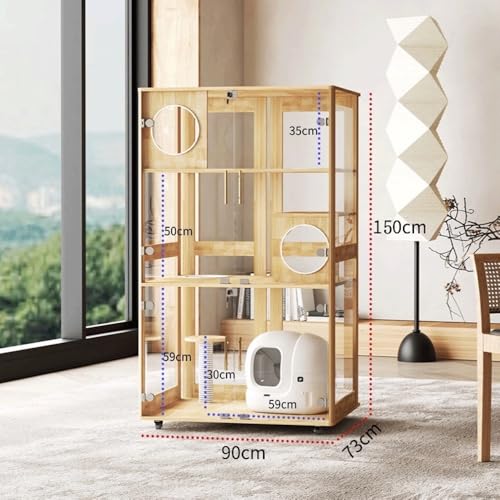 cat Villa Elegant Cat Villa Spacious Indoor House Cage with Panoramic Views Treat Cats to a Luxurious Living Space in Style