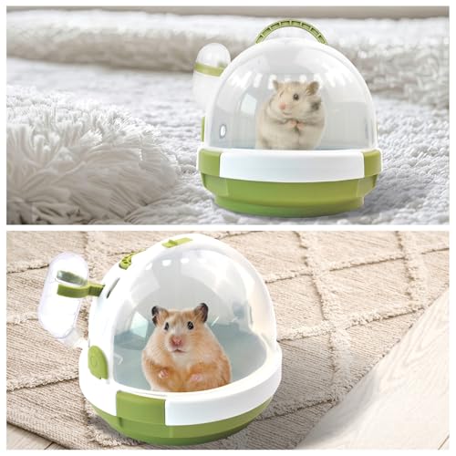 Hamster Carrier Cage with Water Bottle (【Green】)