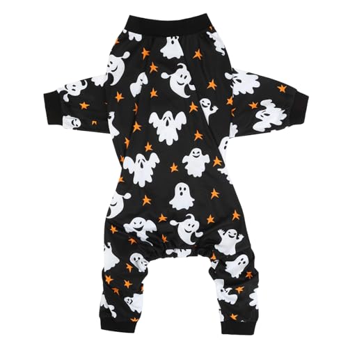 Dog Pajamas One Piece Light Comfy Pjs Pet Costume M (X-Large / Ghostly Stars)
