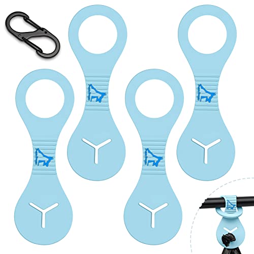 Dog Poop Bag Holder for Leash Waste Bag Carrier Dog Poop Bag Dispenser for Walking Running Bicycle Accessory 4 pieces (Blue)