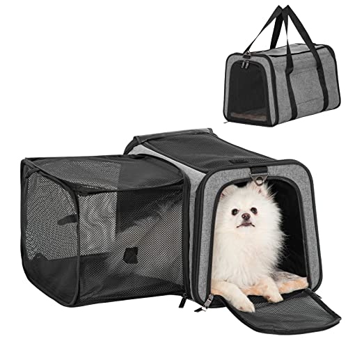 19"X12" X12" Expandable Pet Carrier (19.0"L x 12.0"W x 12.0"H / Gray)