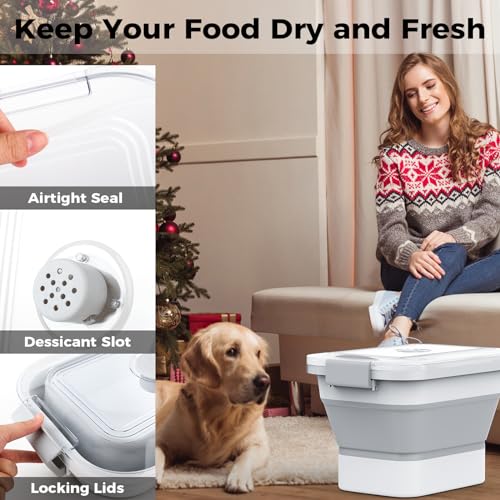 10 13Lbs Airtight Dog Food Storage Container (Clear/13 lbs)