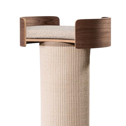 Giant Scratching Tower w (Walnut Wood & Beige Sisal)