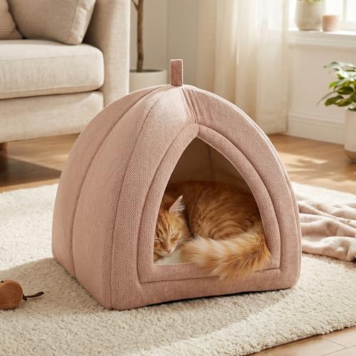 Cat Bed Cave 2 (Pink / L-17.5"×17.5"×17.5")