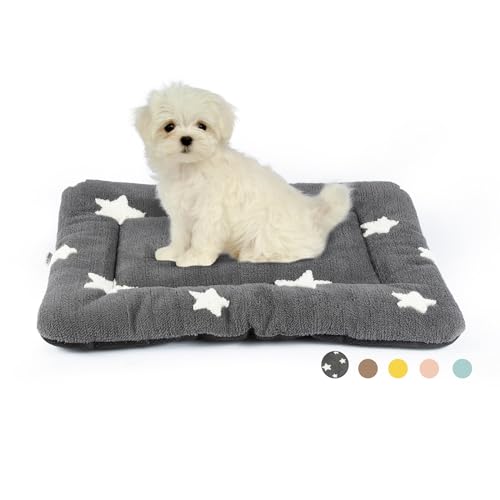 Dog Crate Pad Washable Cat Dog Bed for Crate Flat Pet Kennel Mat (24''L x 18''W x 1.5''Th / Grey)