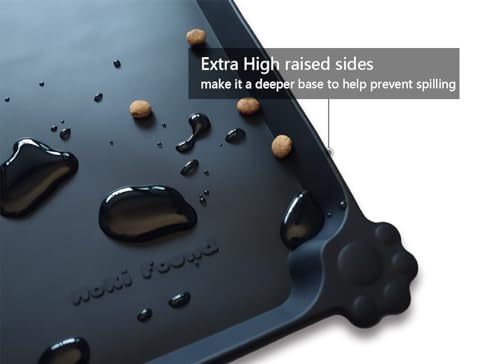 XX Large Silicone Pet Food Mats (28"L x 26"W / Black)