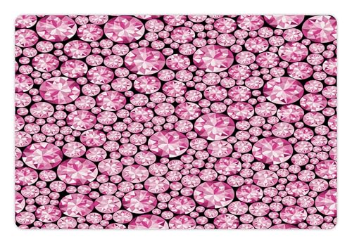 Feminine Pet Mat for Food and Water (Pink)