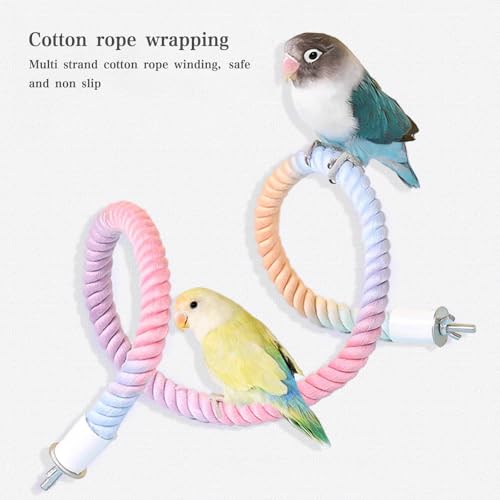 3pcs Gradient Colorful Bird Rope Perch Stand