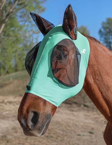 Horse Fly Mask with Ears (Ice Blue / Medium)