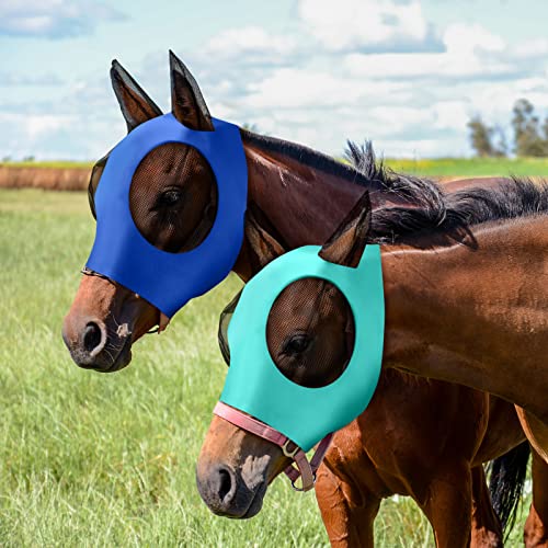 4 Pcs Horse Fly Mask with Ear (Large / Multicolor)