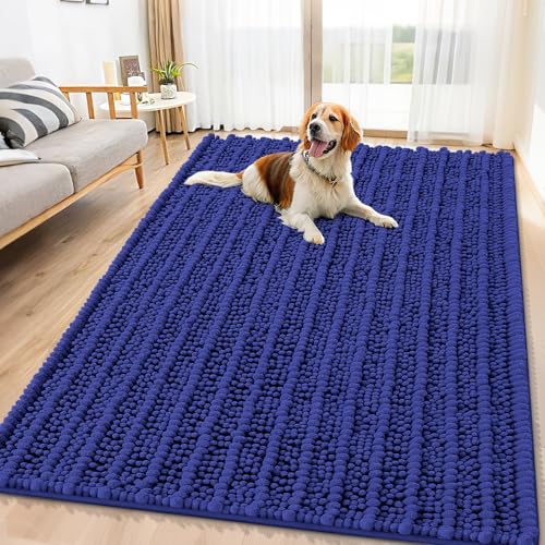 Dog Door Mat for Muddy Paws 71x46 (Layered-Navy Blue / 71"X46")