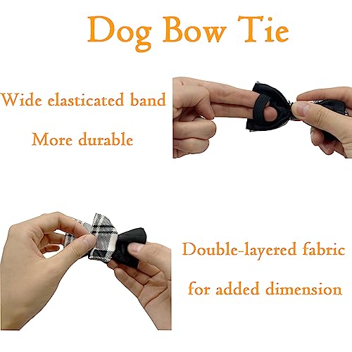 10 PCS Dogs Collar Elastic Attachment Bow Ties for Small Medium Large Pet (Medium)