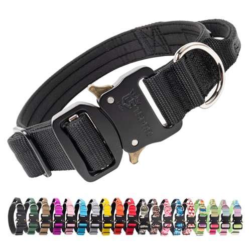 Tactical Dog Collar (Black / M: Neck 14.5" to 18")