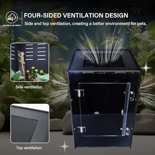 12x12x18 PVC Reptile Terrarium for Crested Gecko and Small Pets (12"12"18")