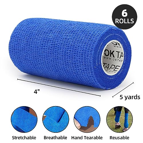 Self Adherent Cohesive Bandages Wrap 6Packs 4" x 5 Yards (Mix Color 01 / 4 In x 5 Yards)