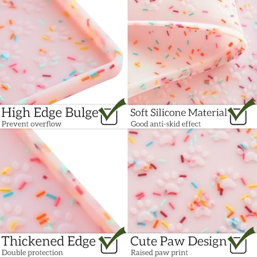 Dog Food Mat Anti (18"L x 12"W / Donut-Pink)