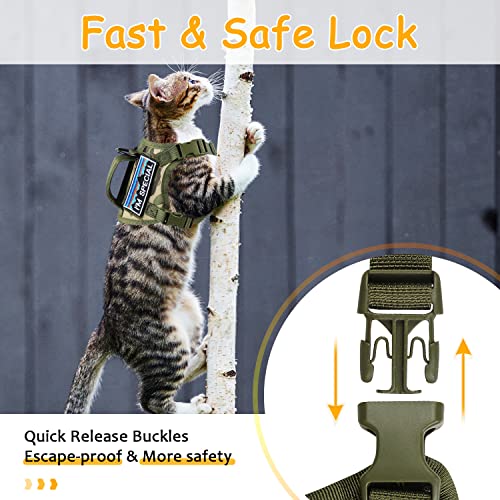 Tactical Cat Harness for Walking (L / Camo Green)