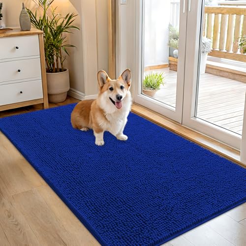 Dog Door Mat for Muddy Paws 54x32 (Royal Blue / 54" X 32")