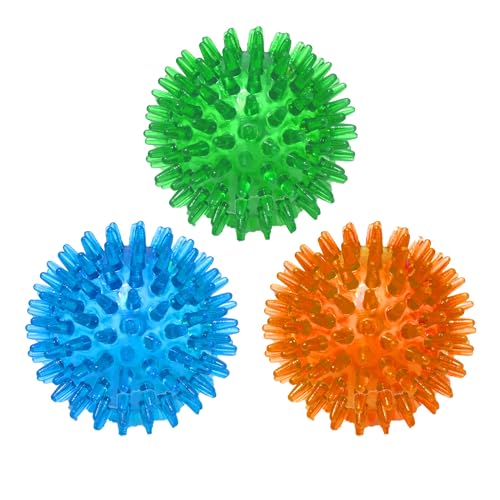Dog Squeaky Toys Value Set Non (3 Pack Spiky Balls)