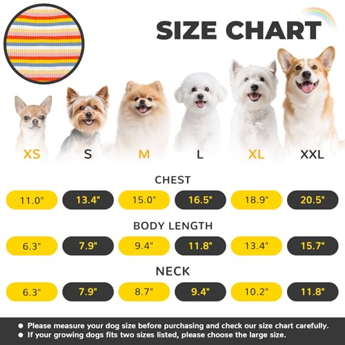 Striped Dog Pajamas Stretchy Cute Four (Yellow / Large)