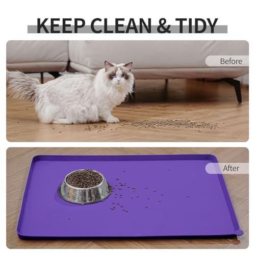 Silicone Pet Feeding Mat (Purple / 28" x 18")