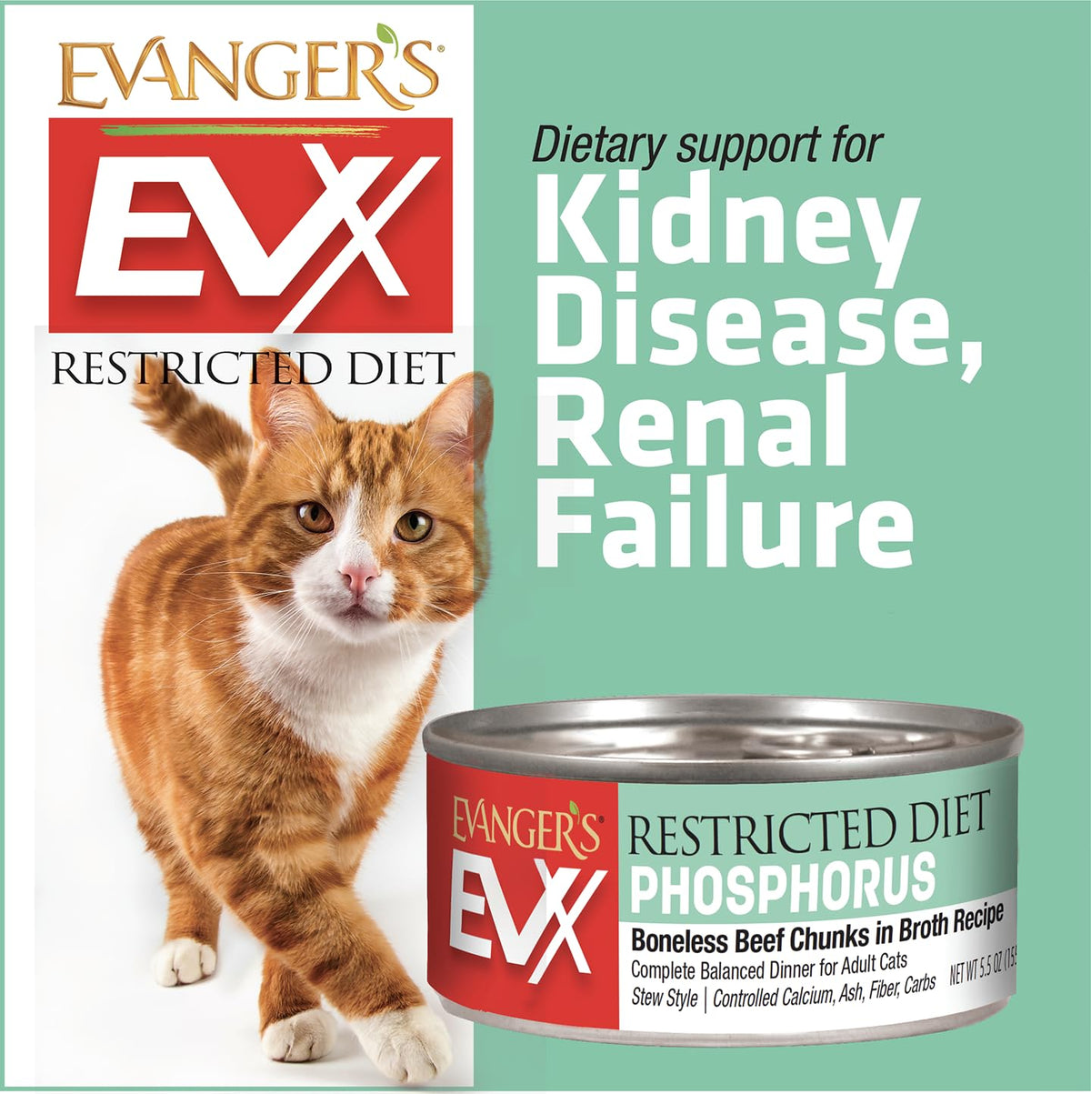 Evanger’s EVX Restricted Diet Phosphorus Canned Cat Food