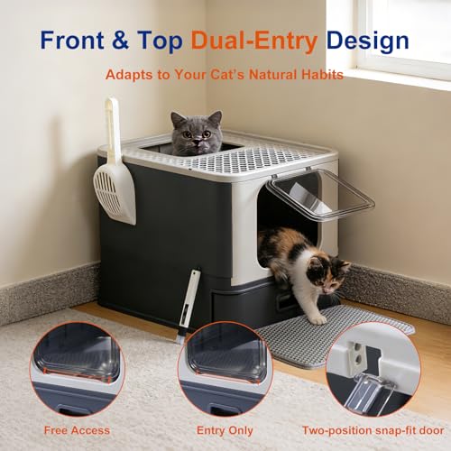 Stainless Steel Cat Litter Box with Lid & Drawer
