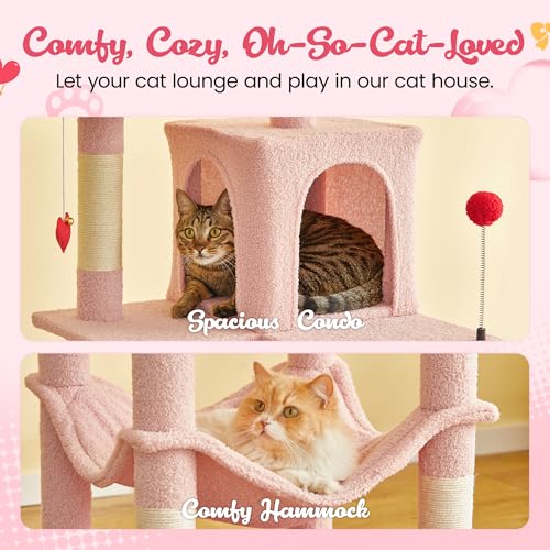 Cute Cat Tree (70.1 in / Pink&Red)