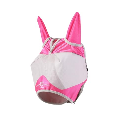 Half Face Horse Fly Mask UV Protection and Breathable for Equine Use Comfortable Magenta XS (Magenta-Grey / X-Small (Weanling))