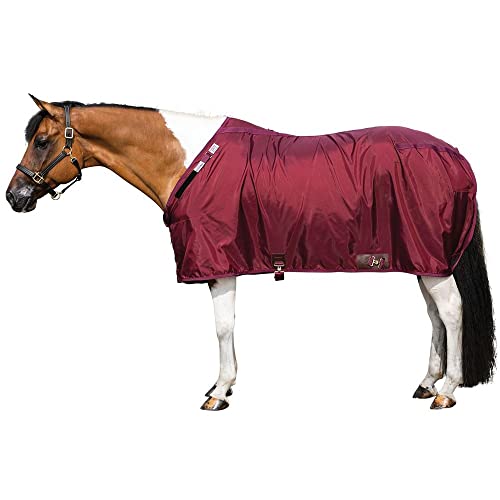 Dura Nylon Horse Stable Sheet (Horse Size 78 / V-Free | Closed Front | Legstrap / Burgundy)