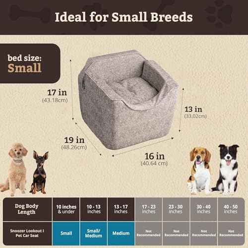 Dog Car Seat for Dogs up to 18lbs (Merlin Linen / Small)