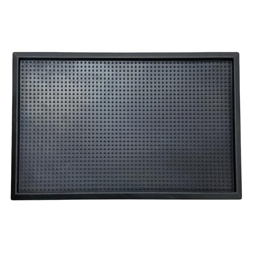 Waterproof Boot Tray Rubber Shoe Mat with Raised Edges (Black - Raised Dot / 1'6" x 2'4" (Boot Tray))