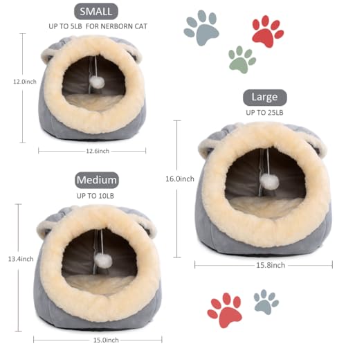 Cat Beds for Indoor Cats (Rabbite Gray / L)
