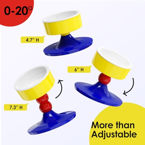 Ceramic Elevated Raised Cat Bowls (Red & Blue)