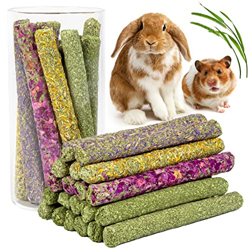 32Pcs Timothy Hay Sticks 320g for Rabbit