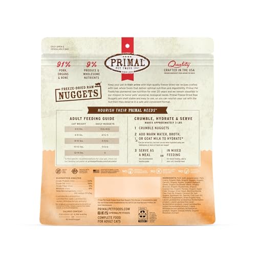 Primal Freeze Dried Raw Cat Food Nuggets (14 Ounce (Pack of 1))