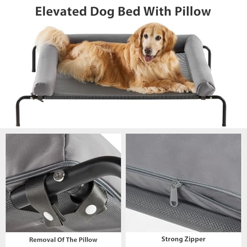 Large Elevated Cooling Cot (Grey / 48.0"L x 35.0"W x 8.0"Th)