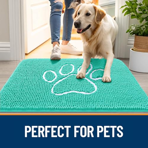 Dog Door Mat for Muddy Paws 59x35 (Teal / 59" X 35")