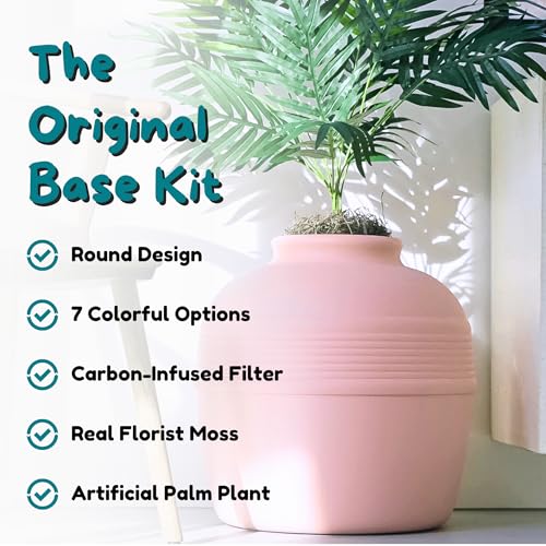 Original Hidden Litter Box Planter (Palm Plant / Base Kit / Blush Coral)