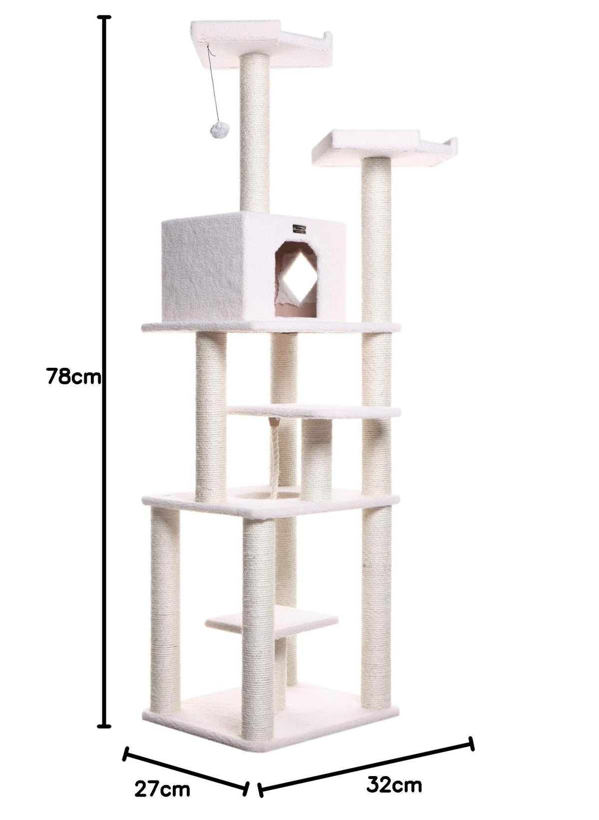 Cat Tree Model B7801 (32"(L)X27"(W)X78"(H) / Alabaster)