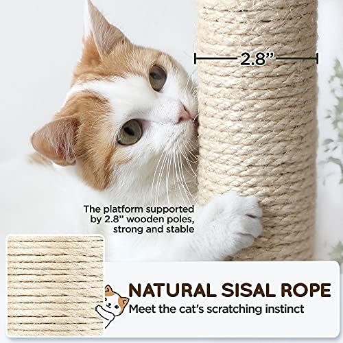 63in Sturdy Large Cat Tree for Indoor Heavy Cats (Beige / 63in)
