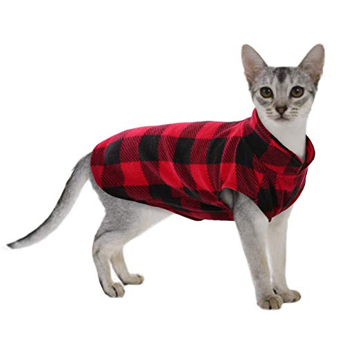Dog Fleece Vest (Red Plaid / XX-Small (Chest Girth: 12.2'' ))