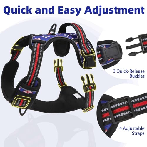 No Pull Tactical Dog Harness Medium Sized (Stars / Medium)