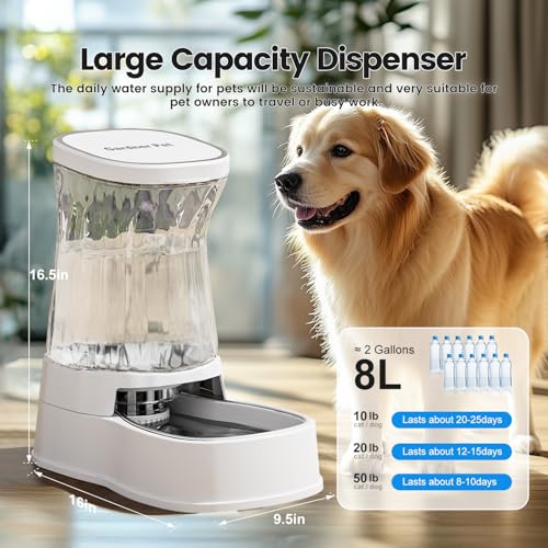 Automatic Dog Water Dispenser (White / 2.1 Gallon)
